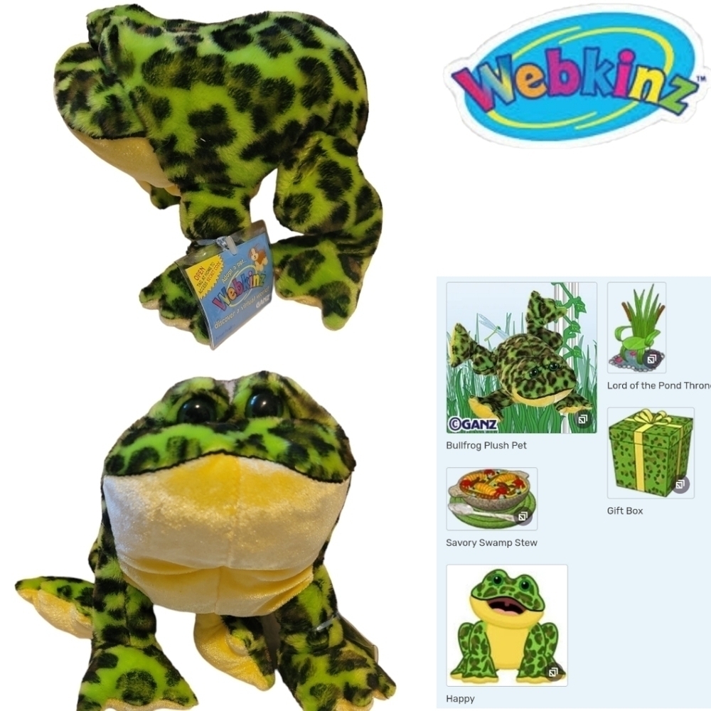 WEBKINZ GANZ Frog Amphibian Bundle of 6 Plush New w/ Codes Love,Tree,Bull,TieDye - Picture 4 of 11